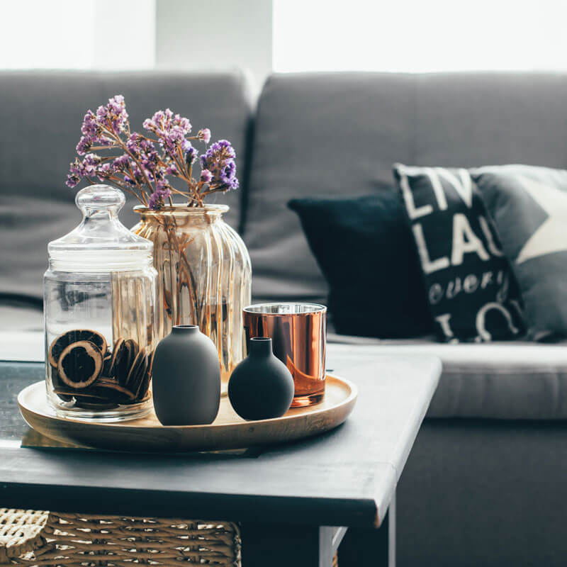 Dekorative Artikel im Wohnzimmer